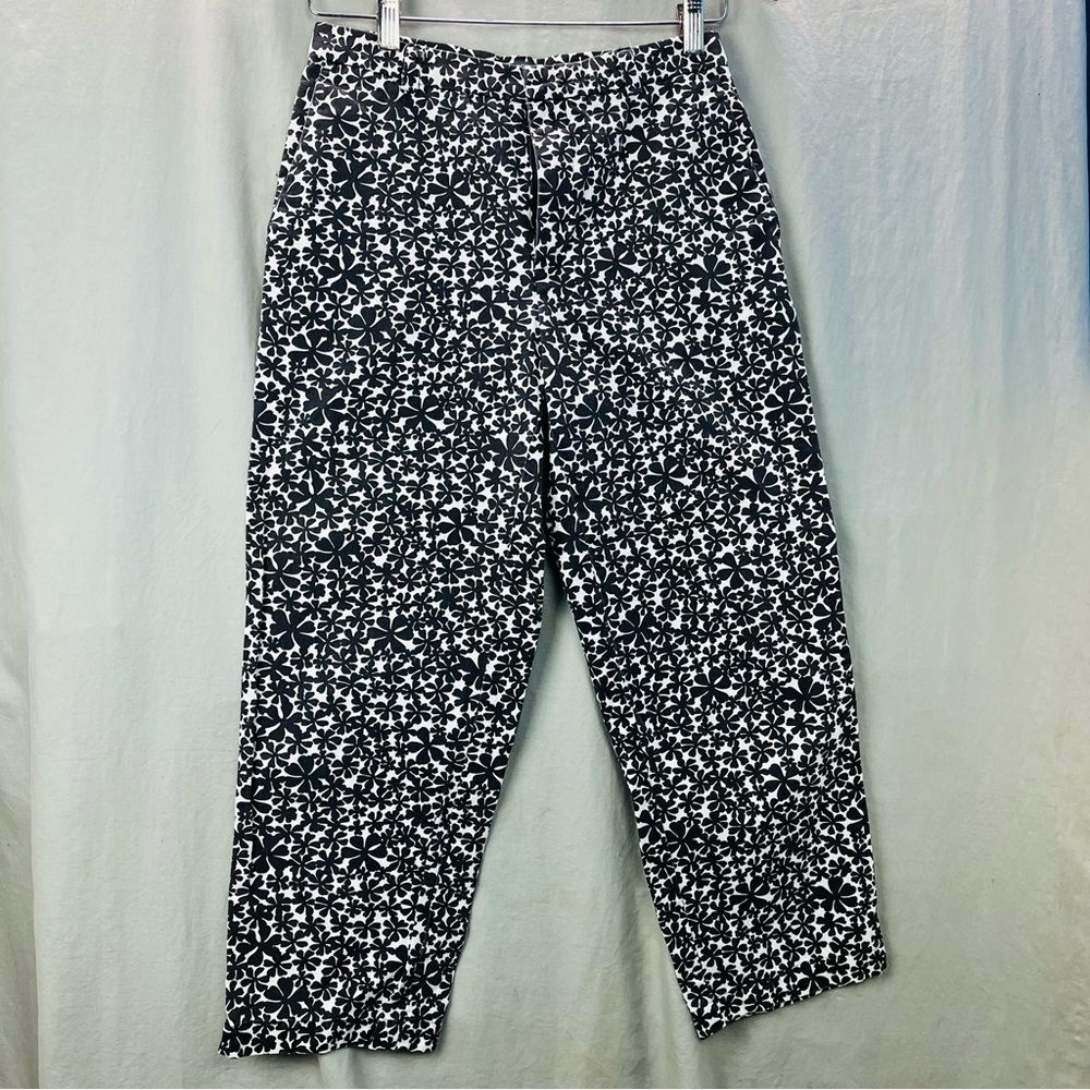 x Dockers Recode Flower Patterned Capri Women 4 Black/White 100% Cotton Casual